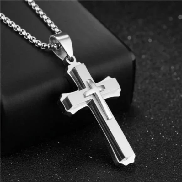 Boutique Other - NEW CROSS NECKLACE for Men Women Silver-All